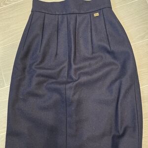 CHANEL Dark Blue Pencil Skirt